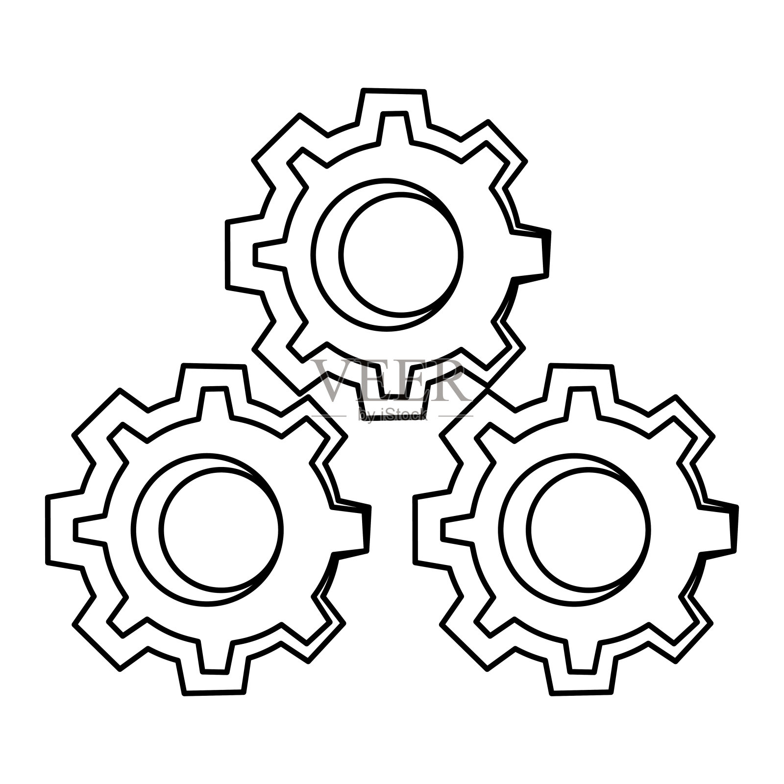齒輪機械零件卡通